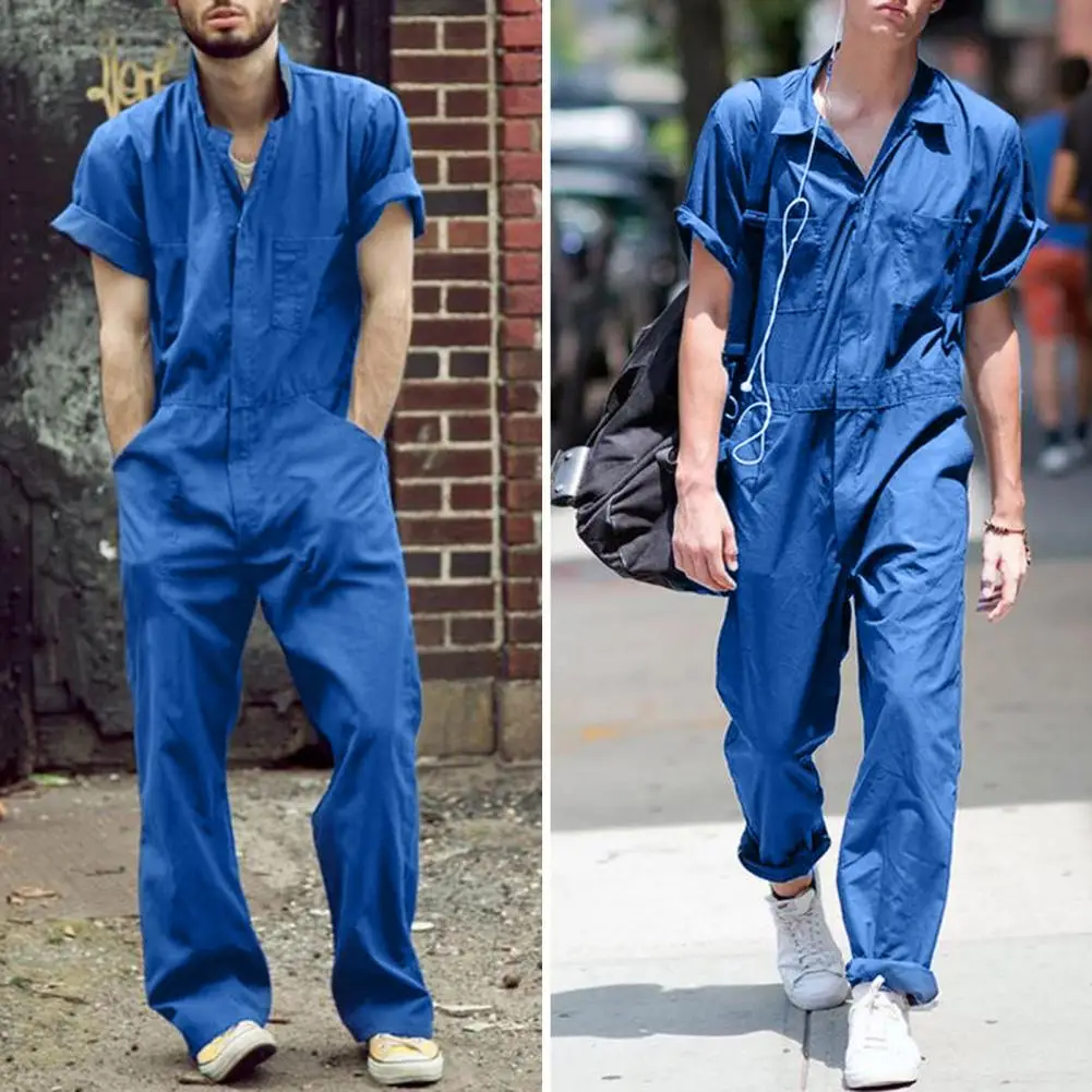 

2023 Fashion Men's Ripped Cargo Jumpsuits Ankle Length Letter printing Distressed Dress-up Overalls For Men Jumpsuit Pants