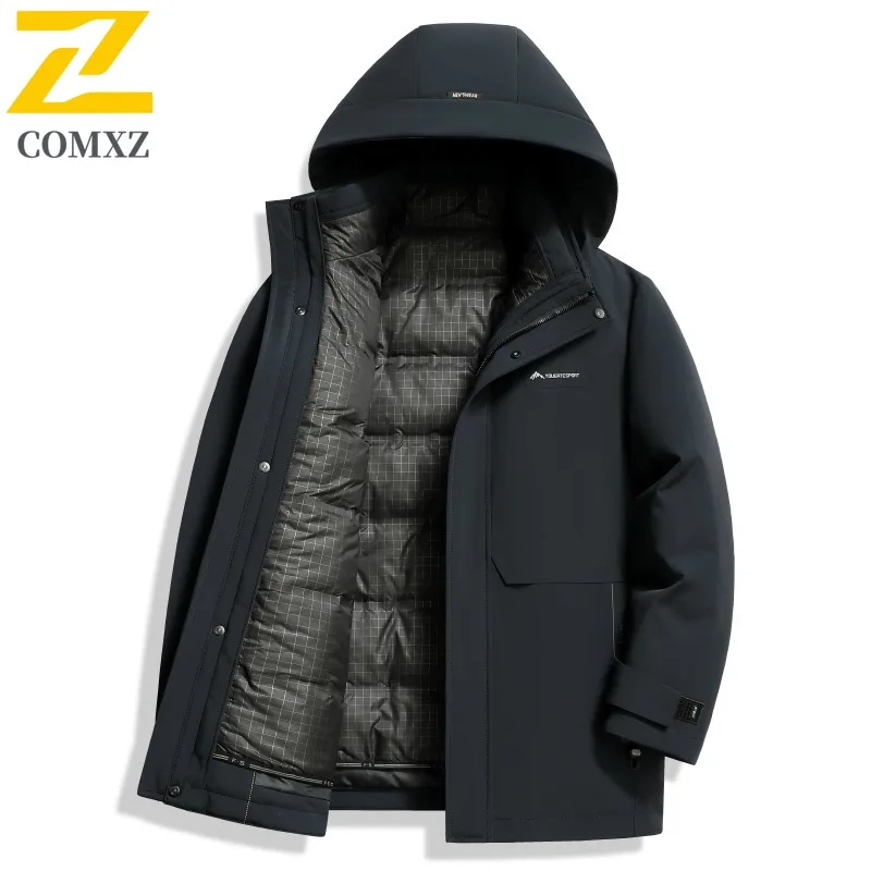 الرجال مقنعين سترة الخريف جديد أنيق الأعمال عارضة انفصال هود ملابس خارجية قسط الراحة خفيفة الوزن تنوعا معطف منتفخ #1