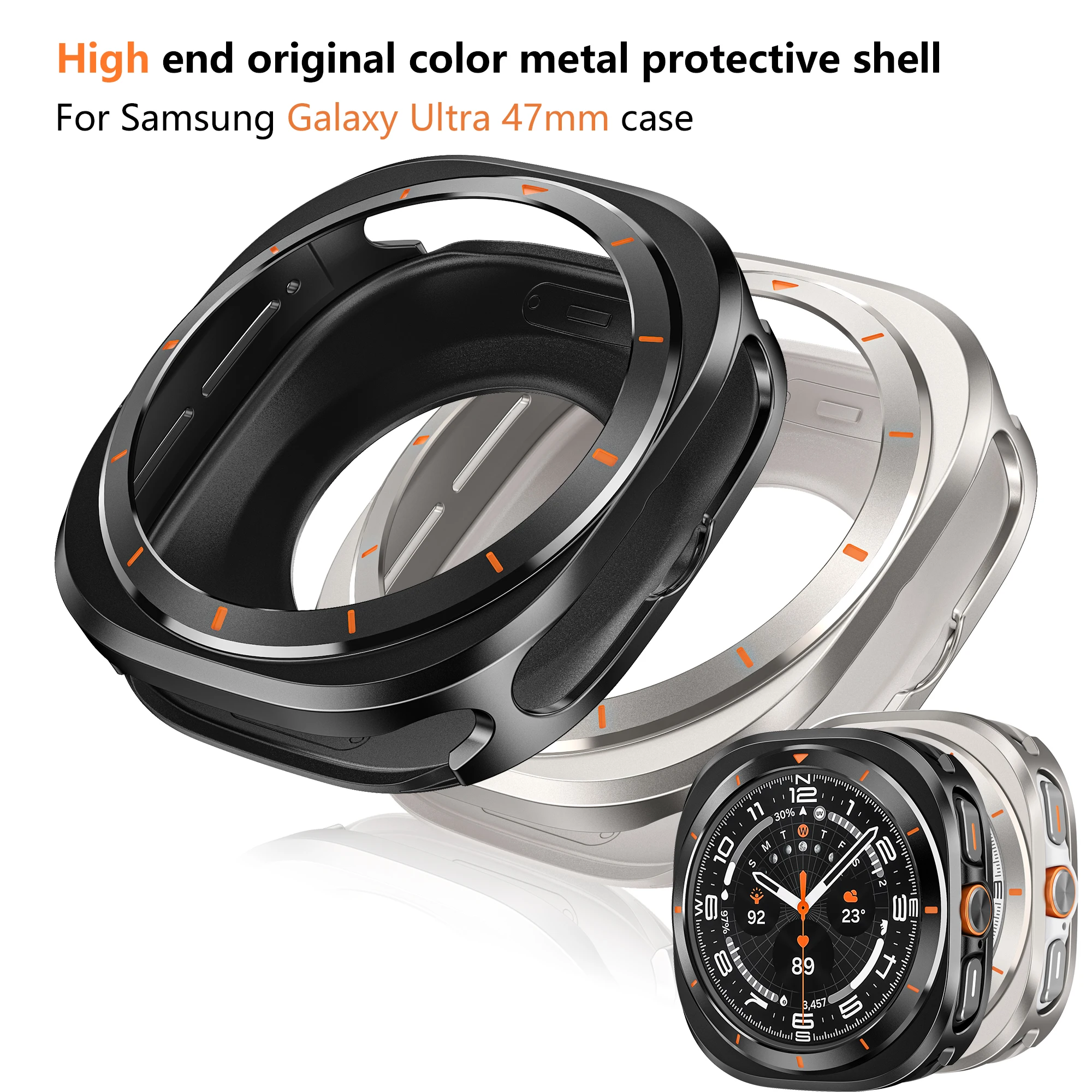 

Высококачественный полупрозрачный полый чехол из алюминиевого сплава для Samsung Galaxy Ultra 47 мм, качественный защитный чехол для Galaxy Ultra