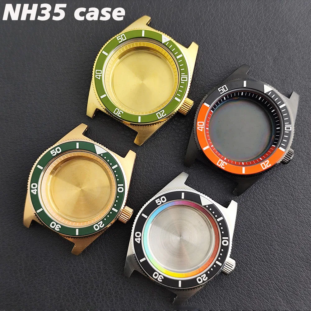 

40.5mm stainless steel case NH35 watch case 38mm Aluminum bezel suitable for NH35NH36 movement sapphire glass watch case