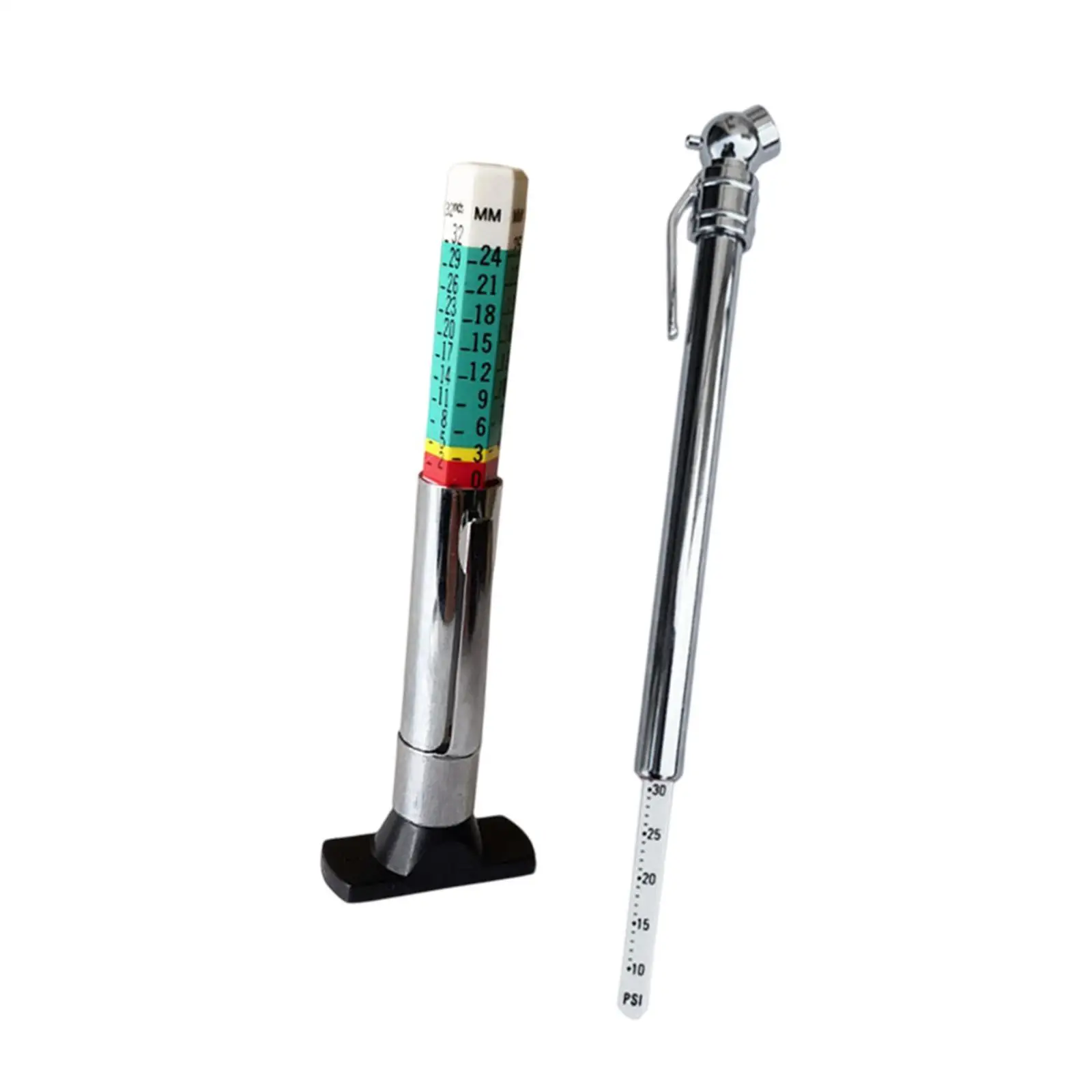 Tire Tread Depth Gauge Measurement Accurate Air Pressure Gauge Pencil Tire Pressure Gauge for Bicycle Vehicle Truck SUV Car