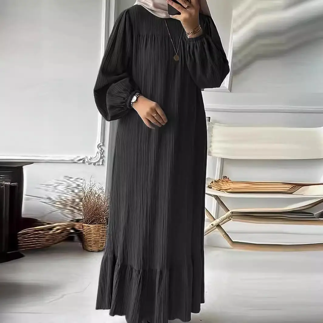 Ele رداء نسائي طويل جديد تنورة طويلة سويد مكشكشة من البوليستر فقاعة Sve منتصف الخصر ألف خط دكتور لـ Busin