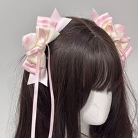 Hair Clips Flowers Cat Ear Pink Hair Accessories Y2K 2000S Lolita Accessories Bowhair Pins Girl Girl Hairpin Y2K Accessories