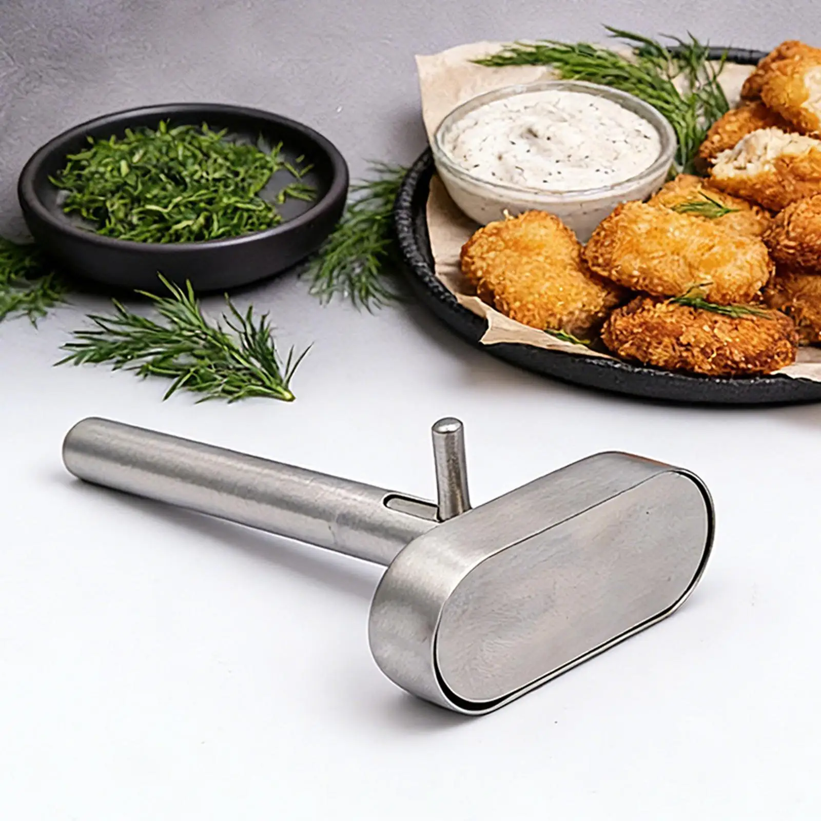 Professional Falafel Scoop Maker Stainless Steel Oval Bowl Kitchen Tool Sturdy and Easy to Clean for Quick Meal Prep