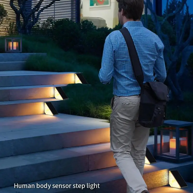 

Curb Appeal Lights Led Outdoor Step Lights Deck Lights Solar Powered Triangle-Shaped Stair Lights Waterproof For Stair Deck