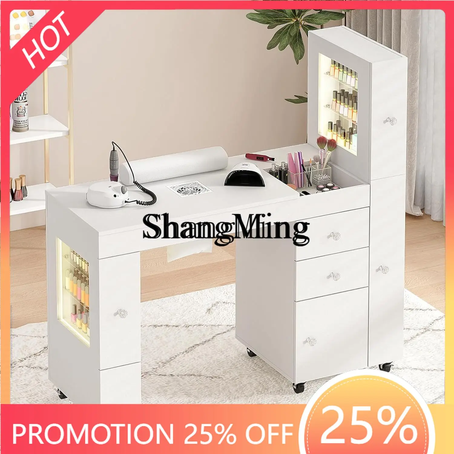 FG Vitrine Außenhandel Versorgung Creme Stil Make-up Tisch Internet Celebrity Business Advanced Sense Maniküre Tisch