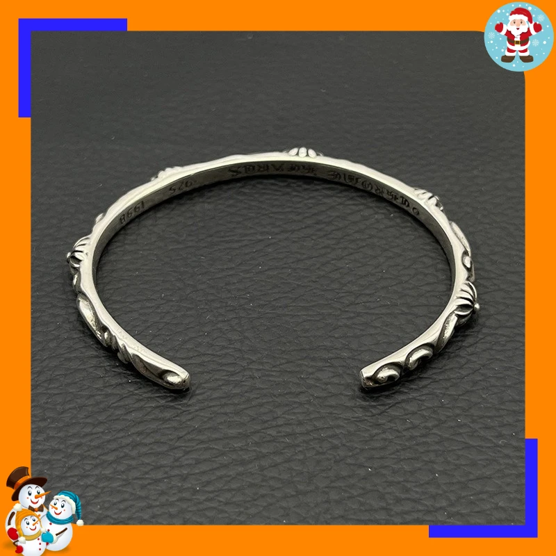 High Sense Classic Cross Vine Flower Opening Bracelet Literary Temperament Niche Bracelet Old Personality Couple