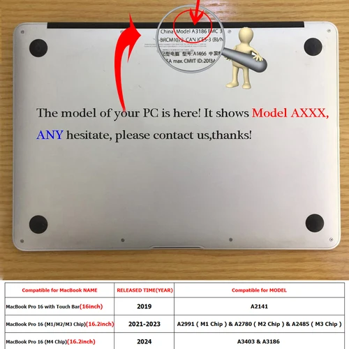 Imagen 2 del producto Protector de pantalla para MacBook Pro 16 2019-2024 lanzado modelo A2141 A2991 A2780 A2485 A3403 A3186 vidrio templado transparente para portátil