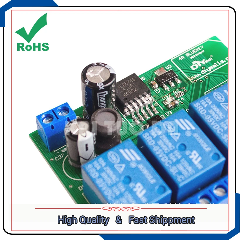 BLE Bluetooth 4 switch 4 way/channel relay wireless remote control by phone Internet community ZLRC04 module board