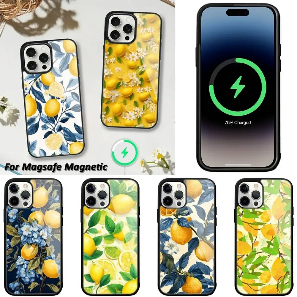 

Fruit Lemon Phone Case For iPhone 16,15,14,13,12,11,Plus,Pro,Max,Mini Magsafe Magnetic Wireless Charging