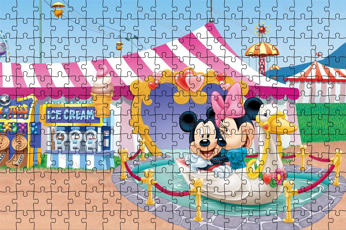 Disney Puzzels 300 500 1000 Stuks Mickey Minnie Mouse Pretpark Creatief Speelgoed Voor Kinderen Leren Onderwijs Collectie Hobby