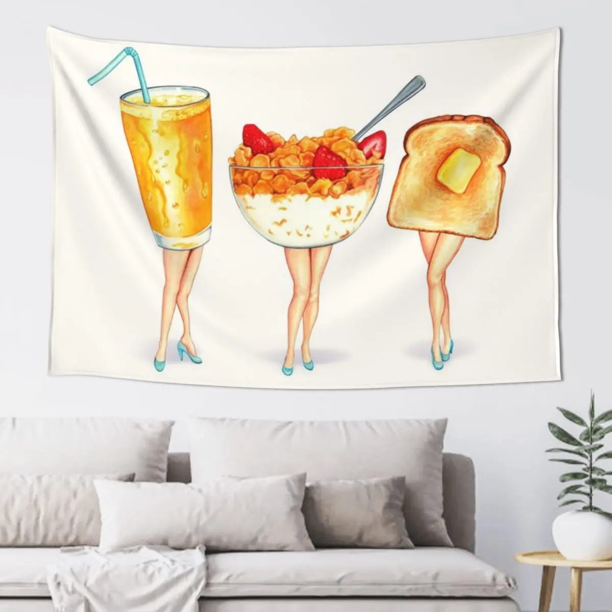

Breakfast Pin-Ups Tapestry House Decor Carpet Wall For Bedroom Tapestry