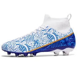 Men's FG Soccer Shoes Outdoor Cleats Long Spikes High-Top Sneakers Professional Football Boots Futsal Shoes