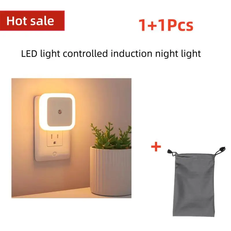 Mini Sensor Control Night Light, 110-240V, UE, EUA, UK Plug, Nightlight Lamp for Children, Kids, Living Room, Bedroom Lighting