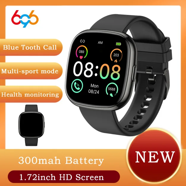 

Men Women Blue Tooth Call Alarm Clock Smart Watch Heart Rate Sleep Monitoring IP68 Waterproof Smartwatch Sports Fitness Lady