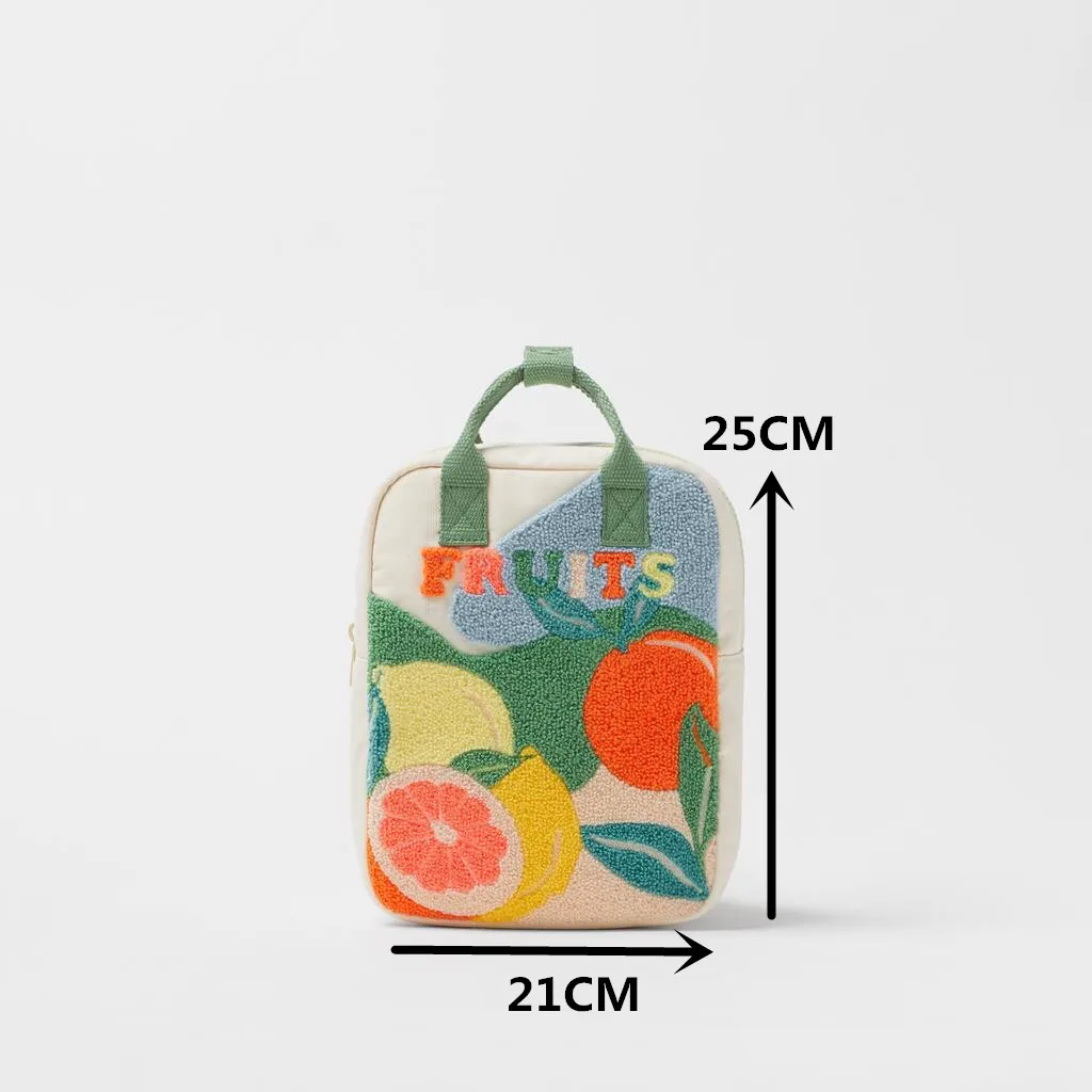 New fruit FRUITS embroidery young children\'s clear backpack small school bag