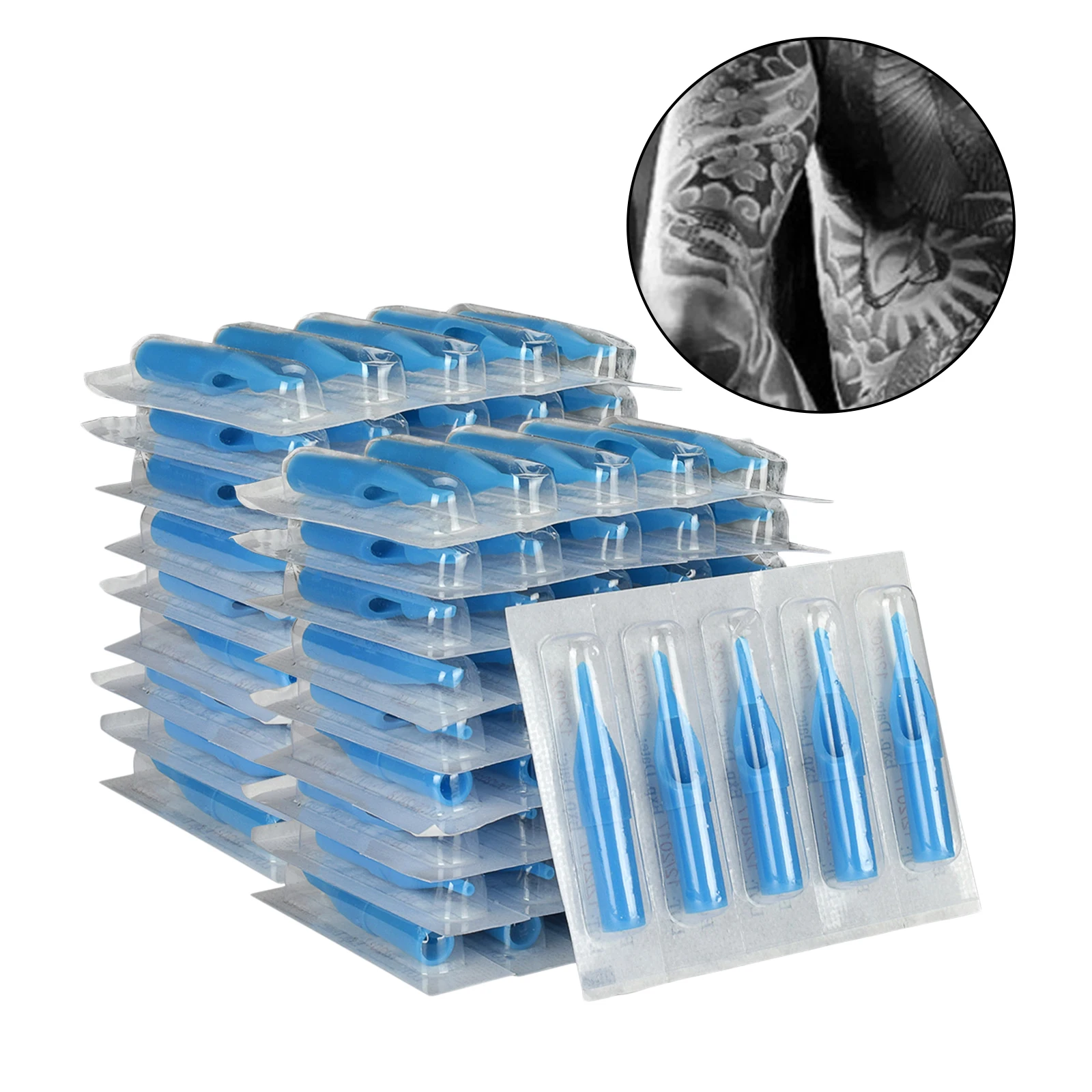 

100 насадок для татуировки в ассортименте для 3RL 7RS 5M1 7M1, круглых плоских татуировок