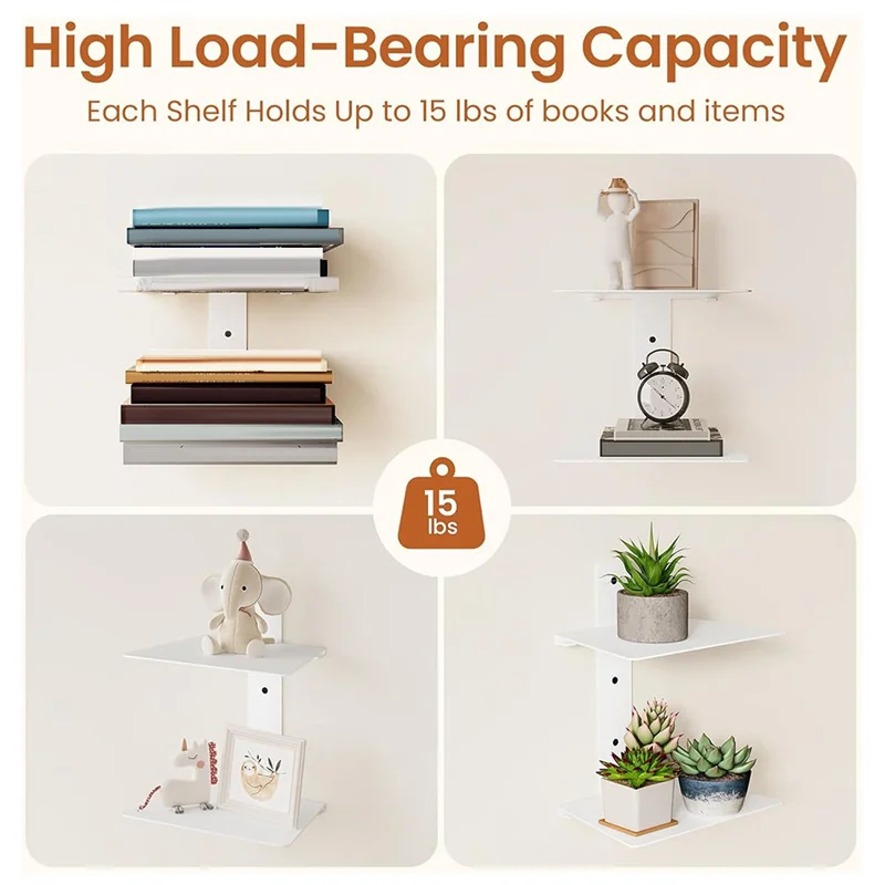 【Flash-Deal!】2Pcs Floating Boo - Home Office With Bookshelves recension och pris