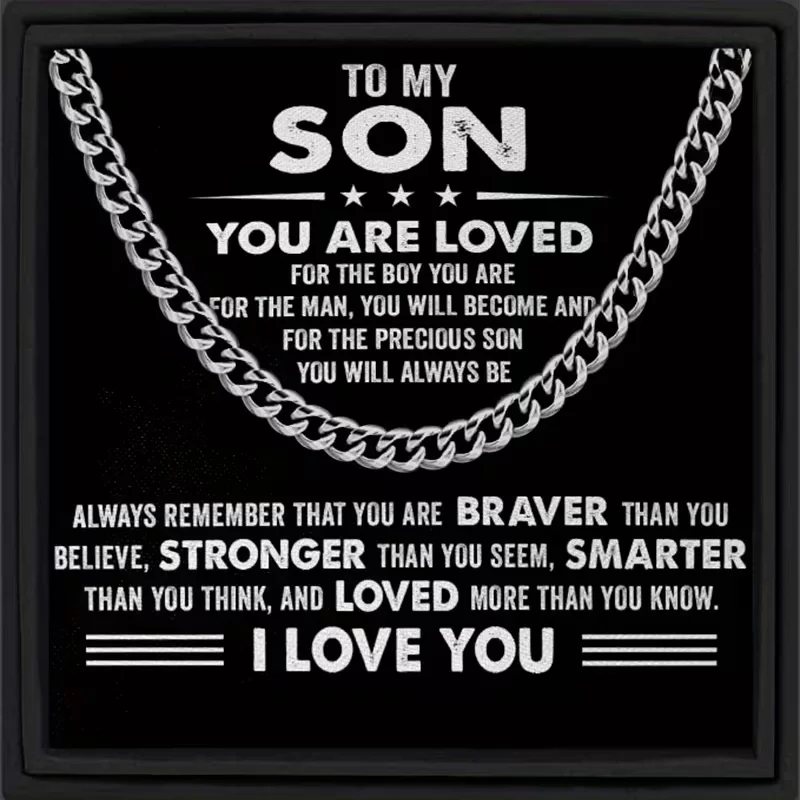 Collar para mi hijo: recuerdo de padre e hijo para niños, regalo de cumpleaños/graduación para adolescentes, niños y adultos, regalo de hijo sentimental