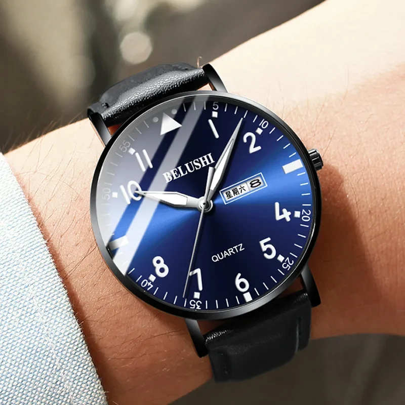 2025 Orologio da uomo con ago luminoso Orologio da uomo d'affari casual al quarzo Orologio da uomo impermeabile alla moda