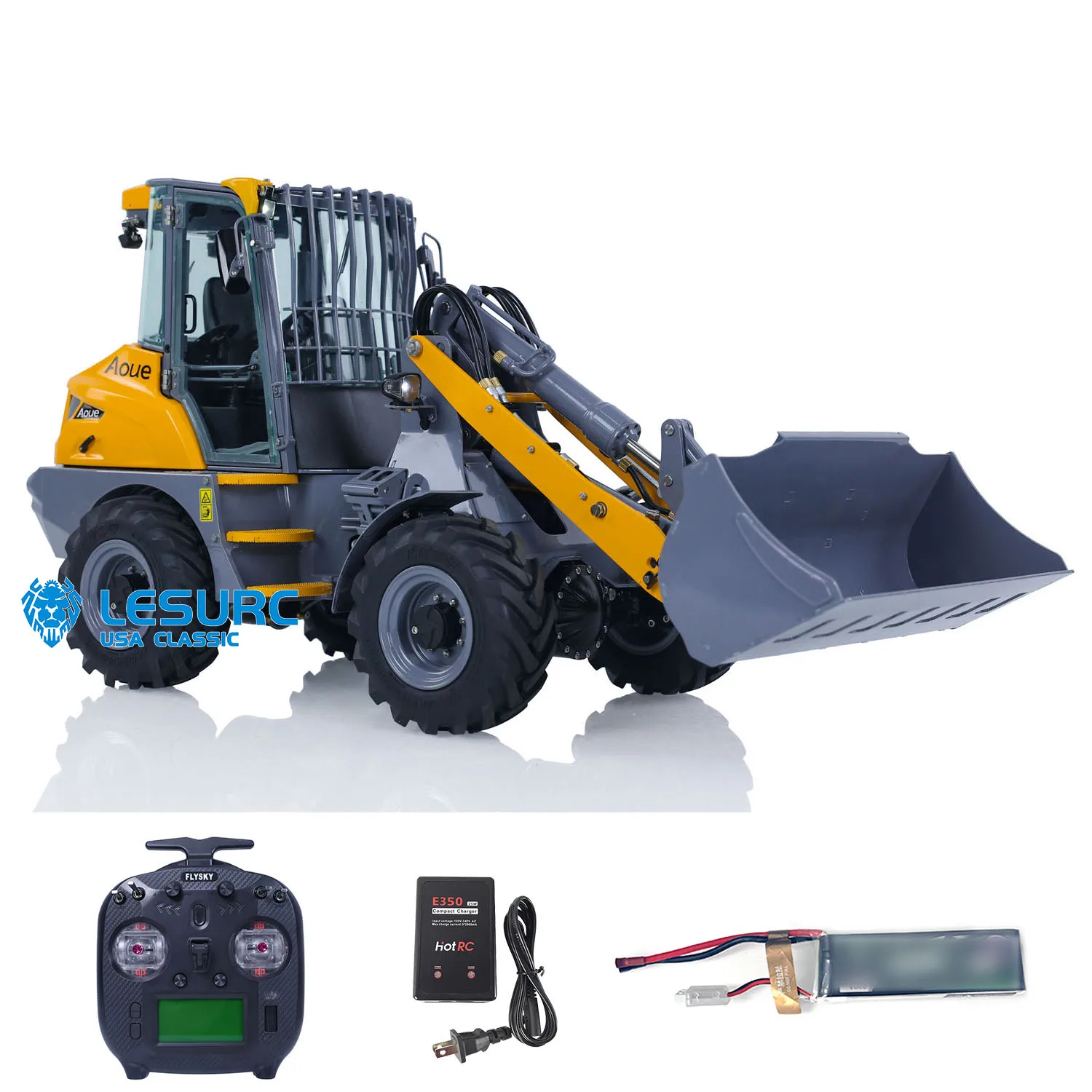 LESU 1/14 Hydraulic RC Loader AOUE MCL8 Radio Control RTR Car W/ Sound Light  ST8 Remote Controller 4-ways Reversing Valve