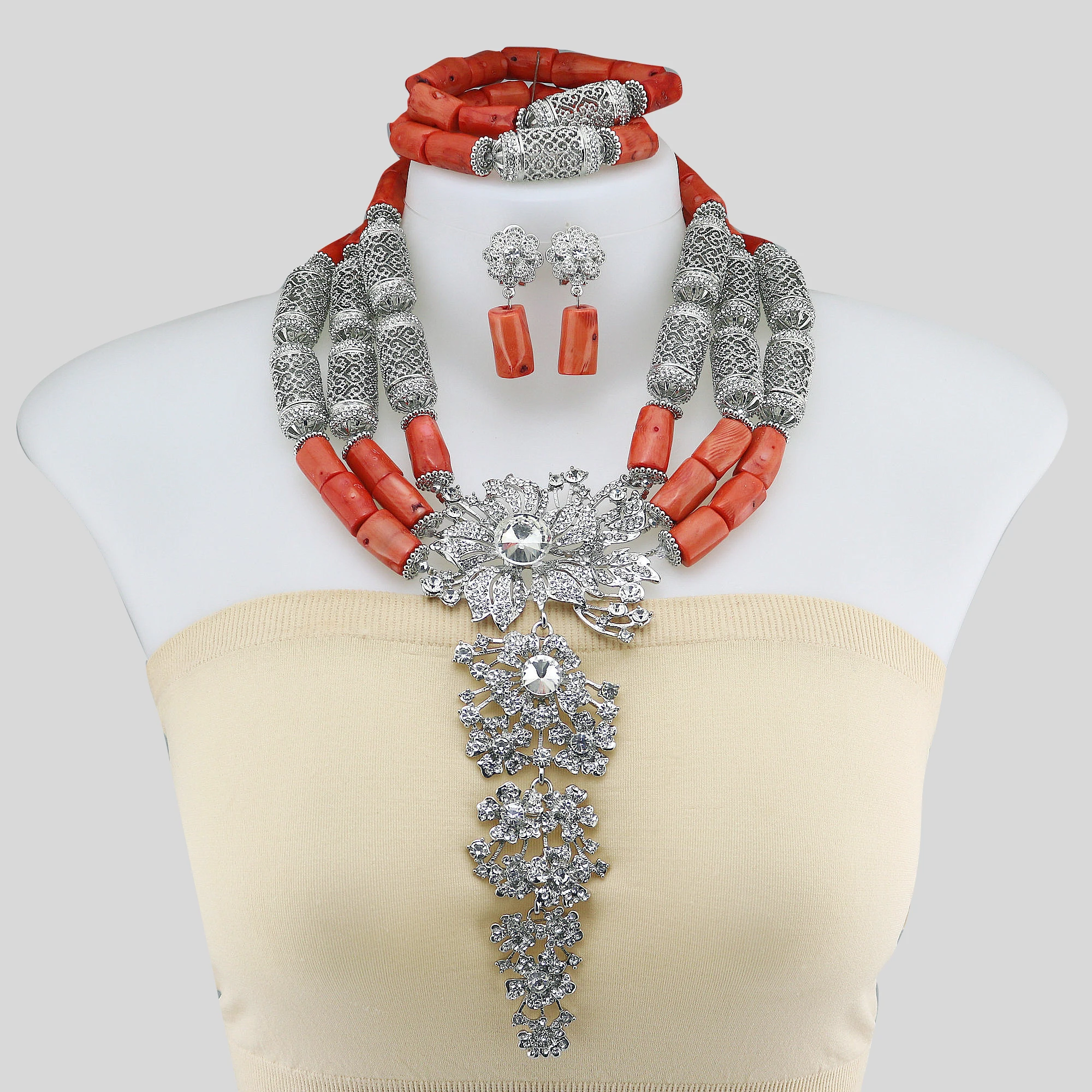 

Coral Jewelry Set Latest Coral Jewelry Sets Luxury African Wedding Bridal Coral Beads Jewelry sets Nigerian Women