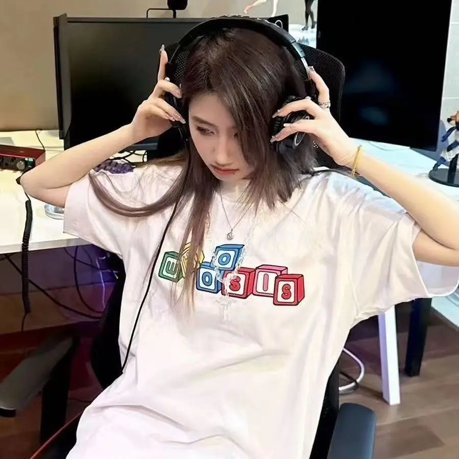 Unisex Men's Women's Sanrio Hello Kitty Classic Cute Graphic Print Oversized T Shirt White Kawaii Streetwear Short Sleeve Top