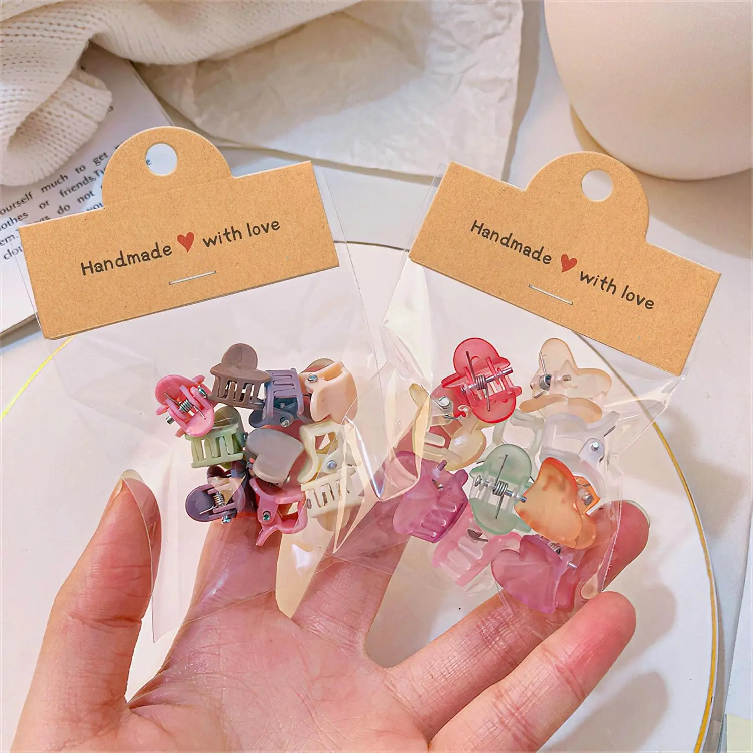 

100pcs/set Kraft Paper Card Bracelet Necklace Jewelry Gift Hanging Holder Foldable Multifunction Including 100bags and 100cards
