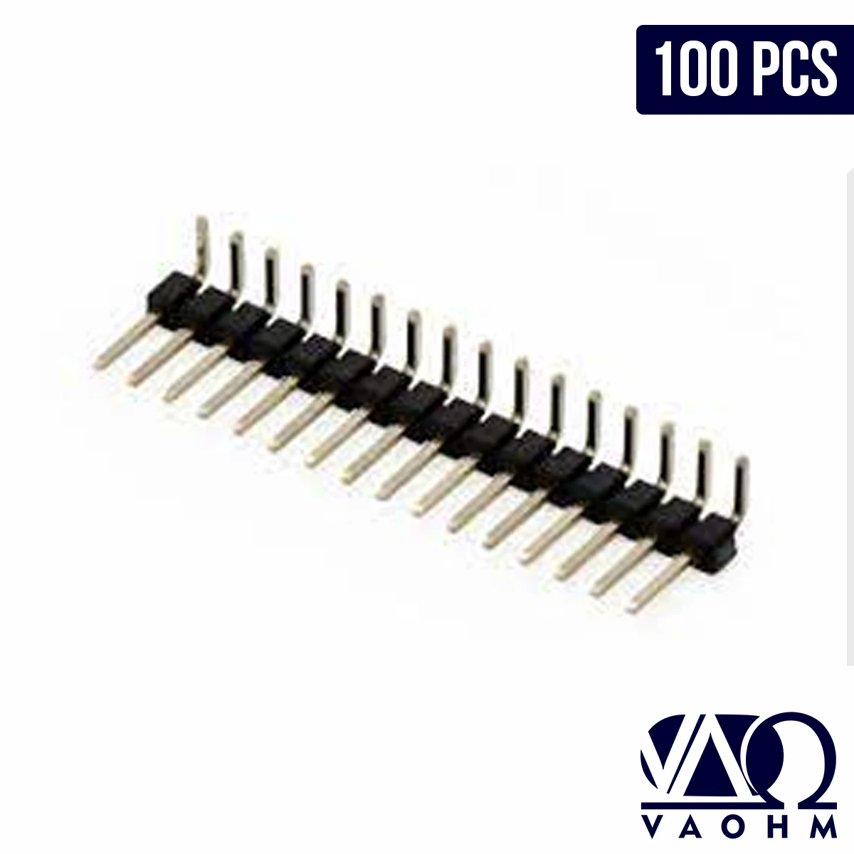 100PCS  2.54MM Pin Header Right Angle (90°) 11P 12P 13P 14P 15P