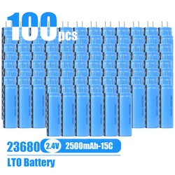 HAKADI LTO Rechargeable 2.4V 18650 1500mah 23680 2500mah Batteries 25000+ Cycle 100-200PCS DIY Low Temperature Discharge