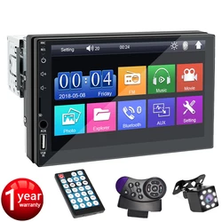 7 Inch Car Radio 1 Din MP5 Multimedia Player Touch Screen FM ISO Power Aux Input Bluetooth USB Mirror Link Universal Auto Radio