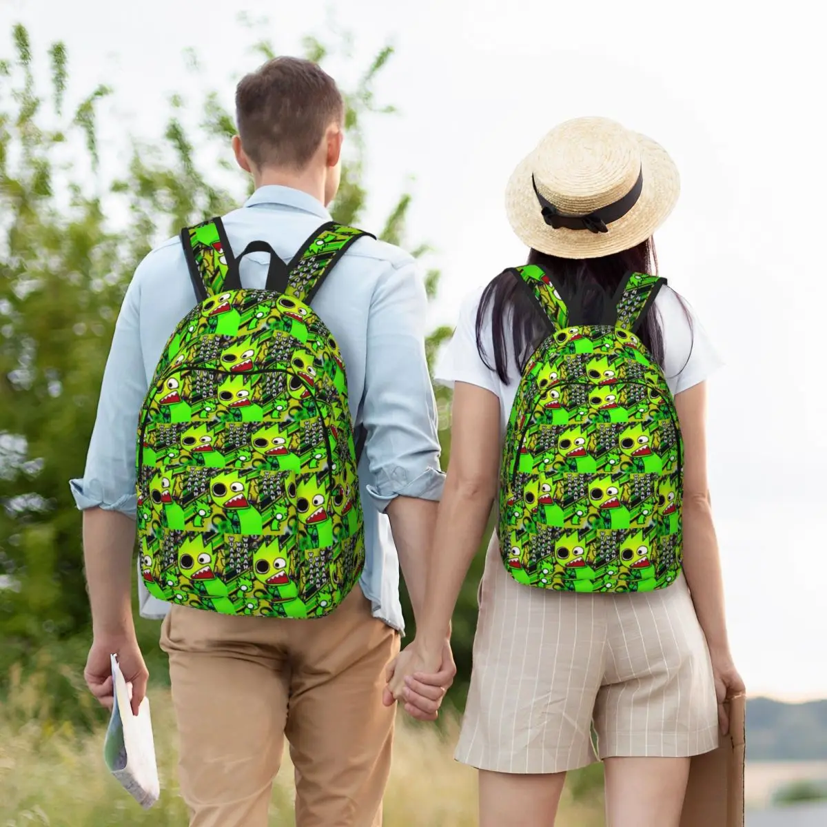 

Sprunki Cartoon Incredibox Game Student Backpack School Bag Hiking Travel Daypack for Men Women Bookbag Shoulder Bags