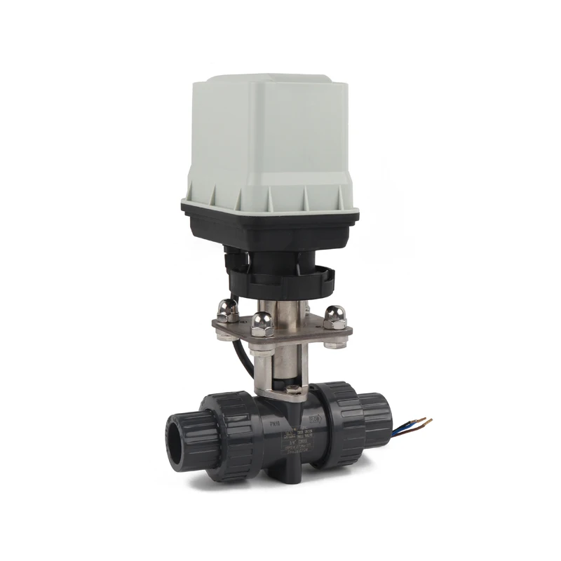 

Two-Way Motorized Ball Valves Double Union Electric DC24V/AC220V IP65 Fail Return UPVC Irrigation Open/Close for Water OEM
