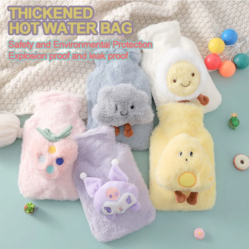 Cartoon Plush Hot Water Bag Rabbit Fur Cute Doll Hand Warmer Detachable Washable Warm Water Bag Thick And Warm For Baby