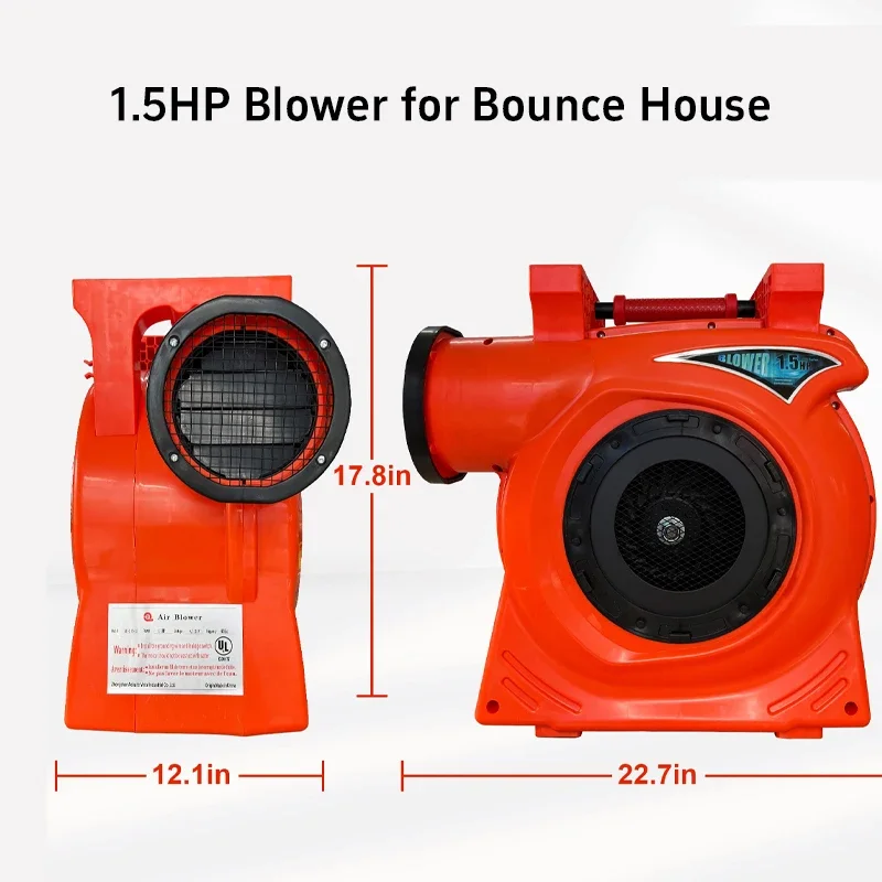 1.5HP 2HP Electric Inflatable Blower High Pressure Air Blower for Bouncy Castle & Inflatable Tent 120V 230V Plastic Blades