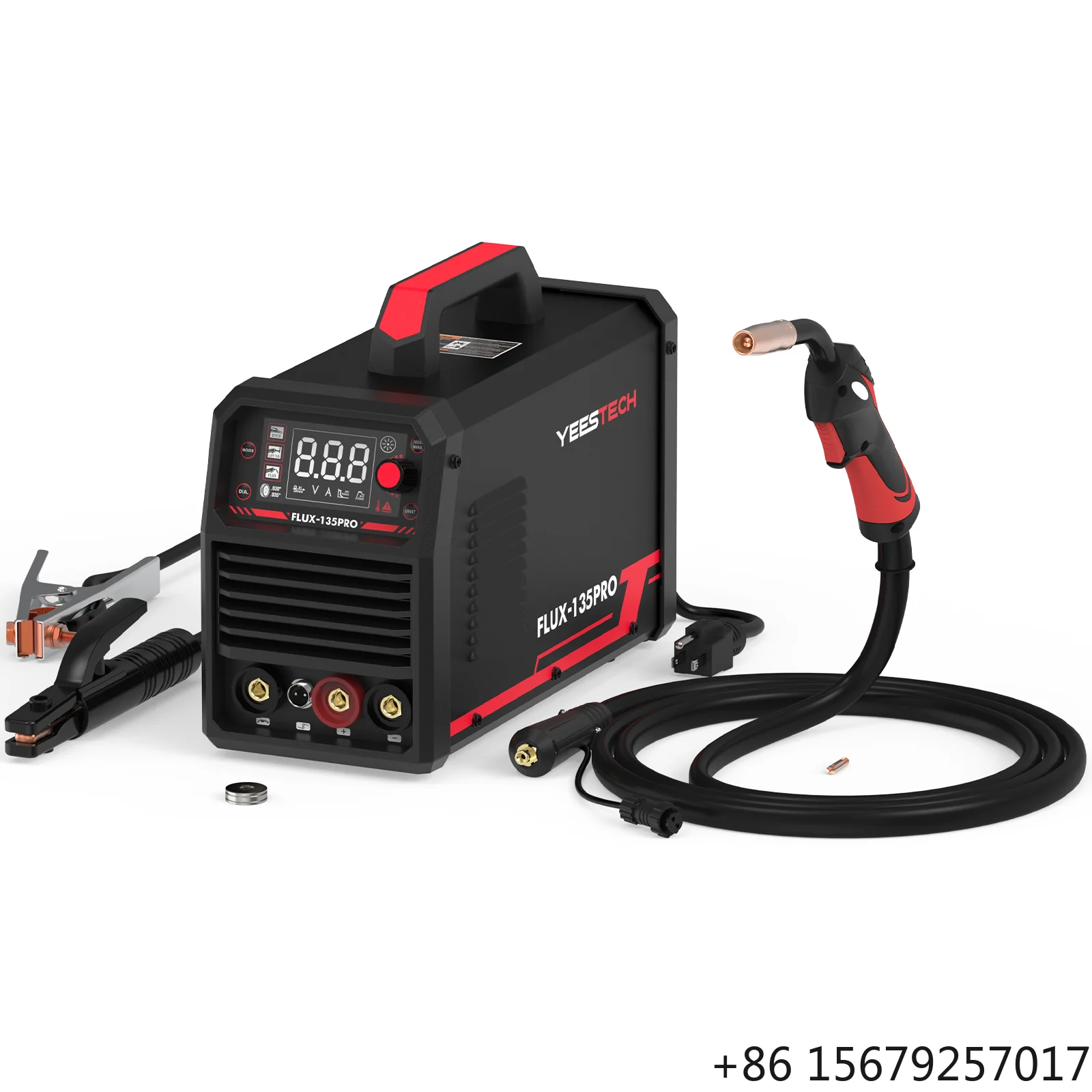 YEESTECH FLUX-135PRO 3-in-1 Digital Display Flux Core Gasless MIG/Lift TIG/Stick Welding Machine 135A 220V 10-25 Lift TIG Gun