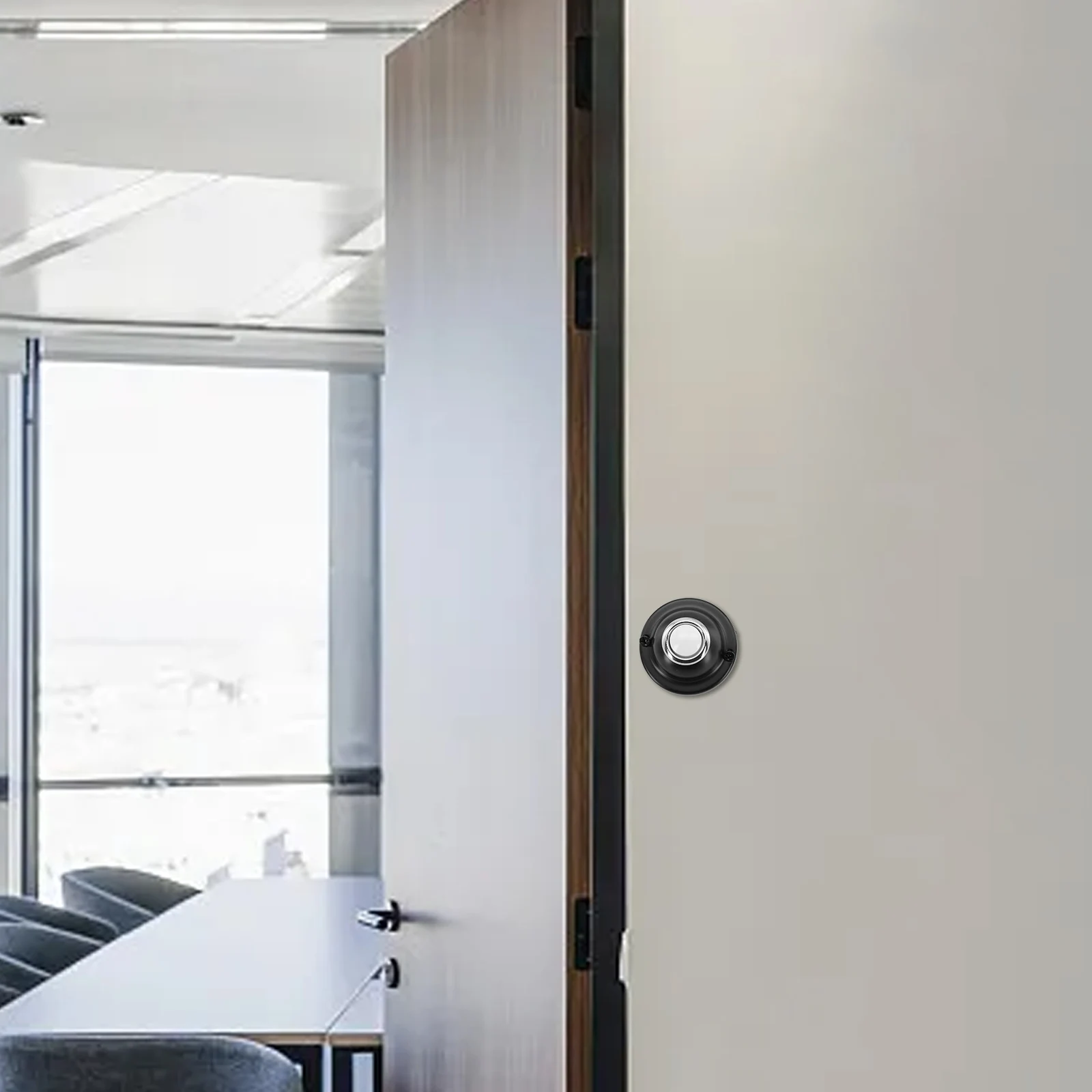 1 шт. круглый металлический дверной звонок, кнопка, черный провод, светодиодная подсветка для входной двери дома, 1,5 дюйма, две отверстия, дверные звонки, горячая распродажа