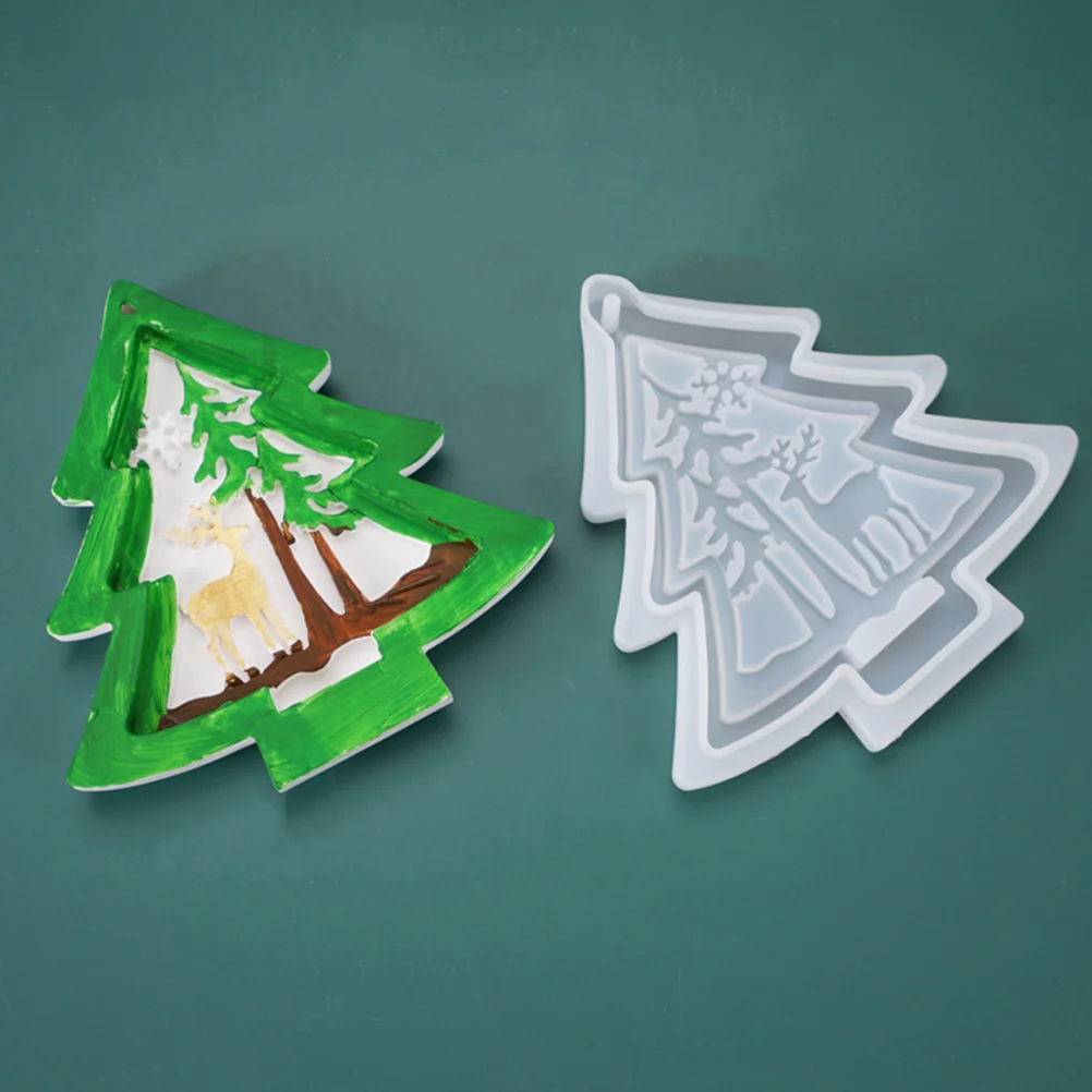 DIY دليل كريستال الايبوكسي قالب من السيليكون شجرة عيد الميلاد الديكور مرنة عالية الشفافية الإبداعية عيد الميلاد زخرفة اليدوية #6