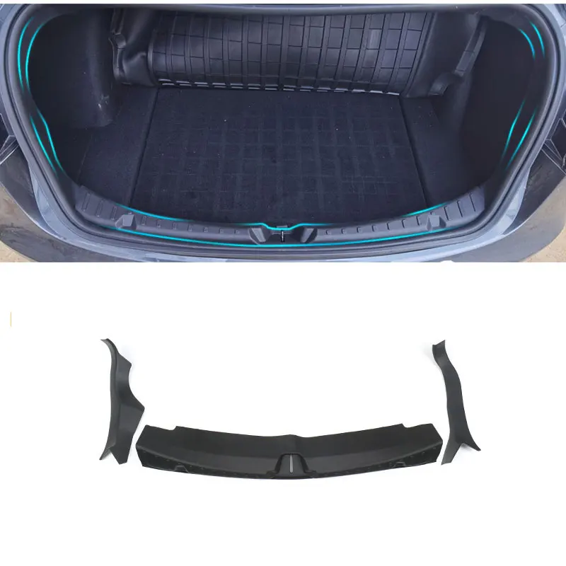 

Для Tesla Model 3, защитная пластина на порог багажника, резиновая защита багажника из ТПЭ, защитная крышка + ABS, боковые панели, крыло