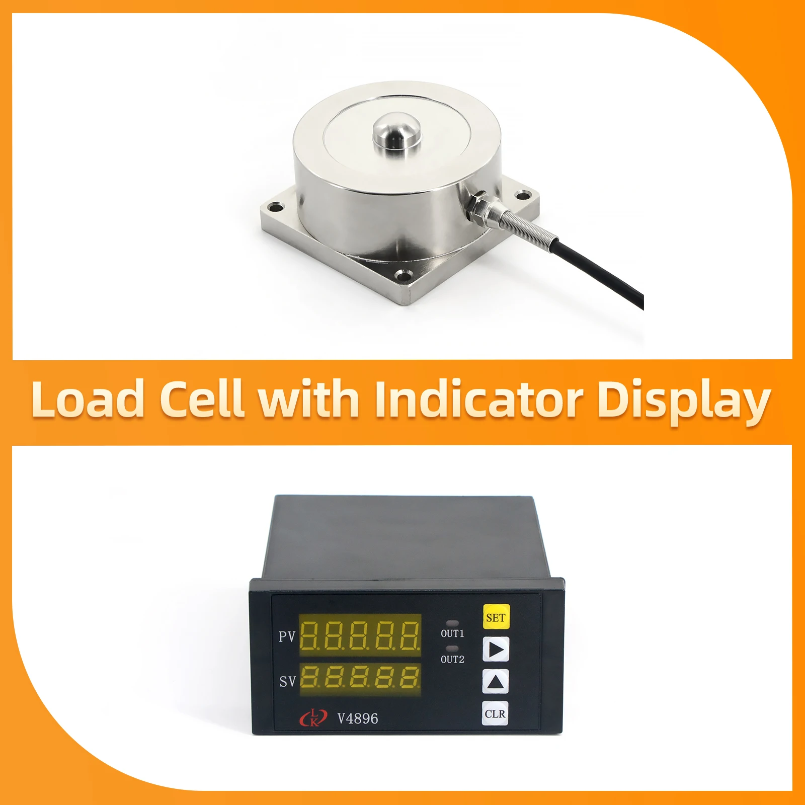 

Spokes Load cell Sensor with Indicator Display Weighing Pressure Sensor Test Compression and Tension 200KG 5T