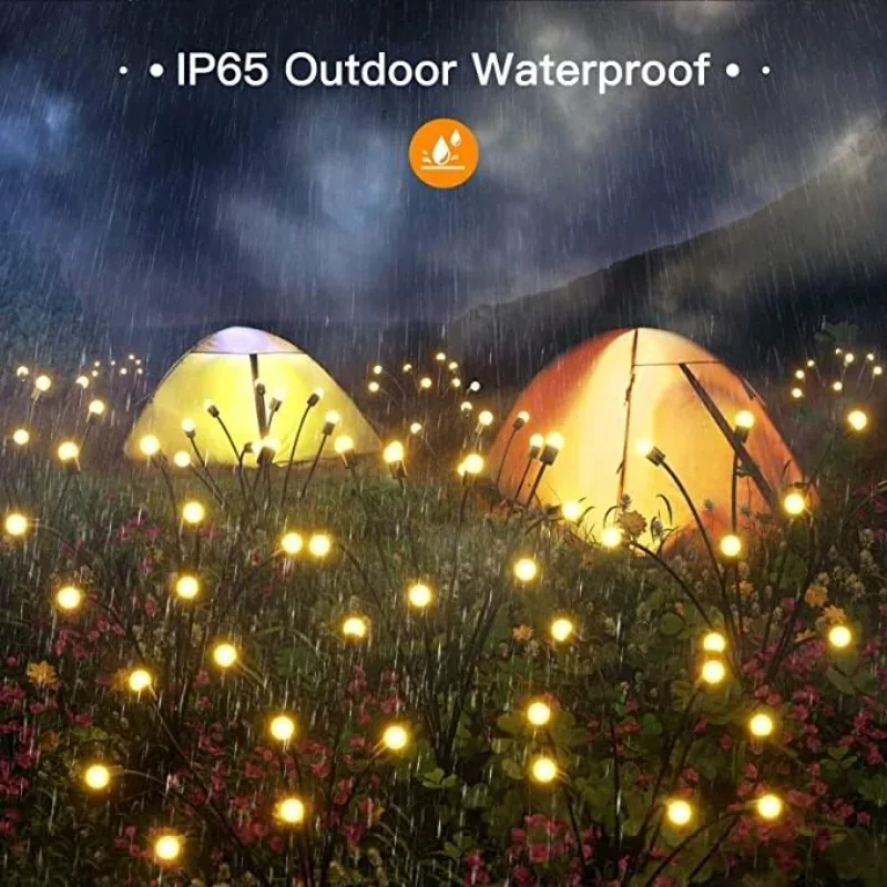 Solar Swaying Firefly Stake Lights Waterproof LED Garden Lamp Wind‑Vibrating Landscape Light for Yard Lawn Patio Pathway Wedding