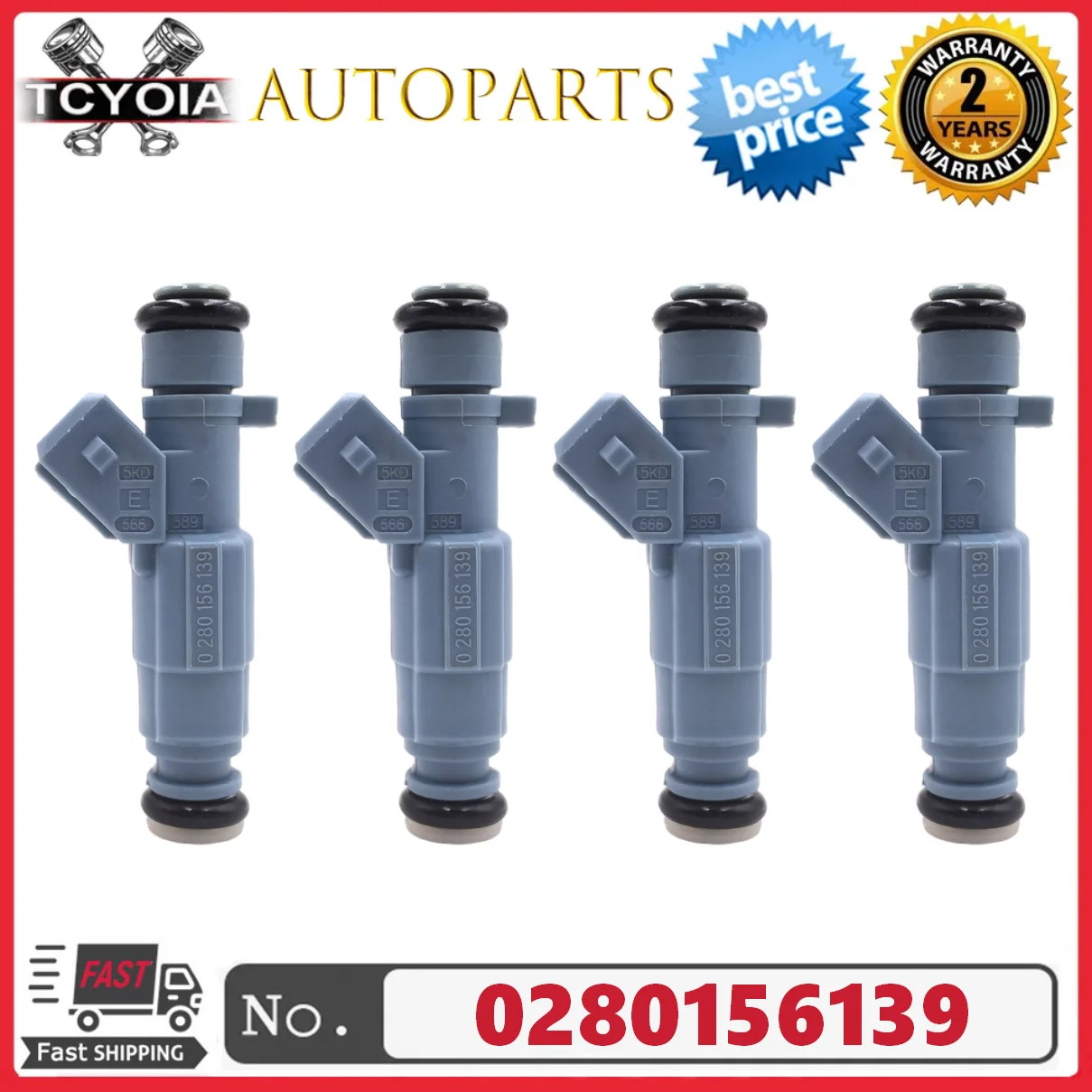 Wholesale Fuel Injector 0280156139 For 2003-2008 Peugeot 206 307 2.0 For Citroen C4 2004-2010 2.0 16V 2003-2010