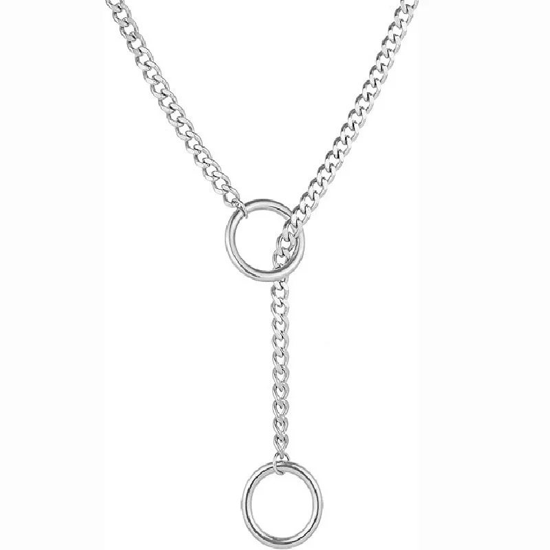 Vintage Hollow Heart Necklace for Women Girls Fashion Simple Y Shape Stainless Steel Long Pendant Toggle Necklace Jewelry Gift