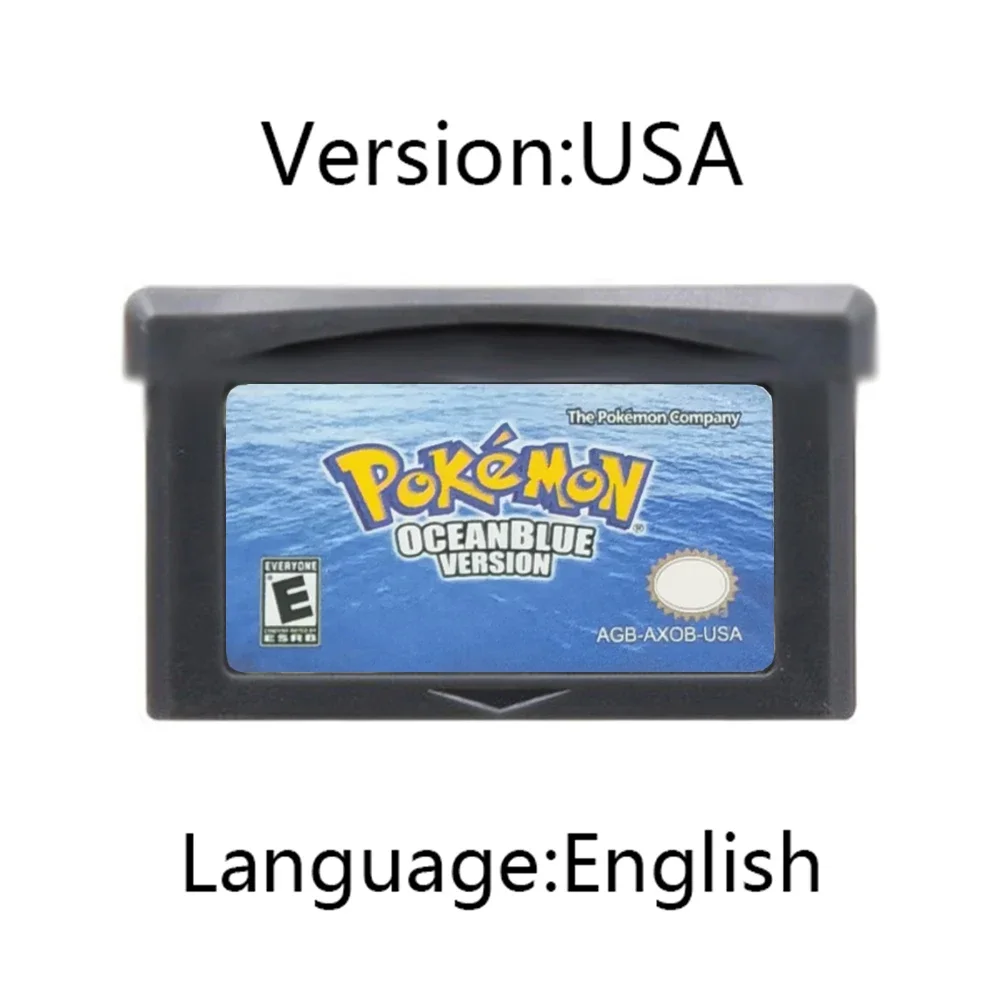 Cartucho de juego de la serie Pokemon GBA, tarjeta de consola de videojuegos de 32 bits, versión Fuuligin AshGray Liquid Crystal My Ass EE. UU. Para GBA NDS