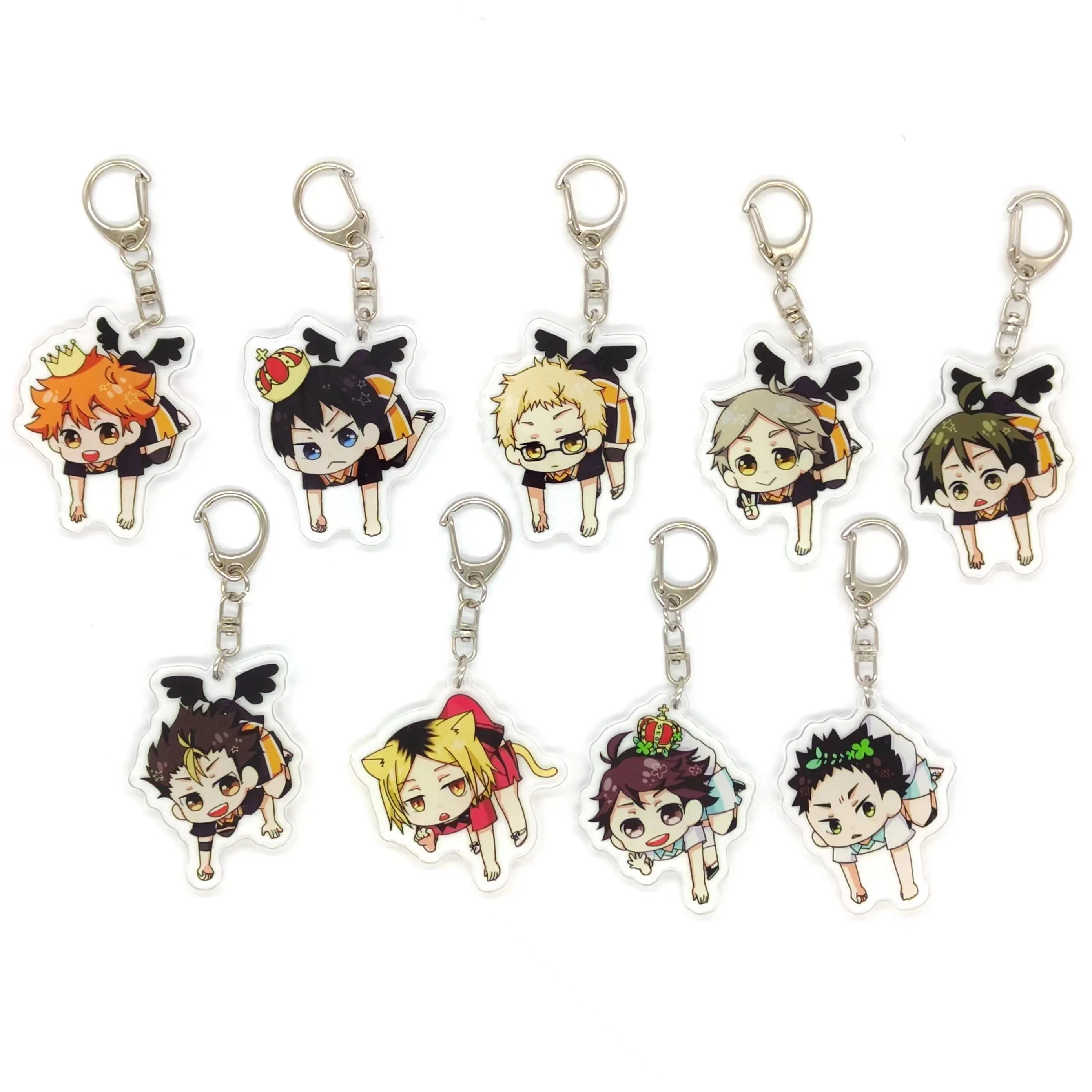 Llaveros de Anime Haikyuu, llaveros para hombre, bolsos, llavero para mujer, cadena para pantalones, colgante para niños, moda Hinata Shoyo Kozume Kenma Brelok