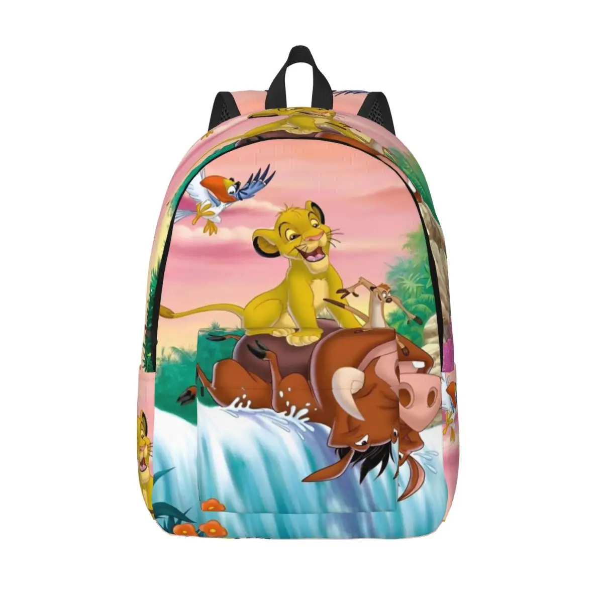 

Lion King Simba Pumbaa Backpack for Men Women Teenage High School Hiking Travel Daypack Laptop Shoulder Bag Outdoor