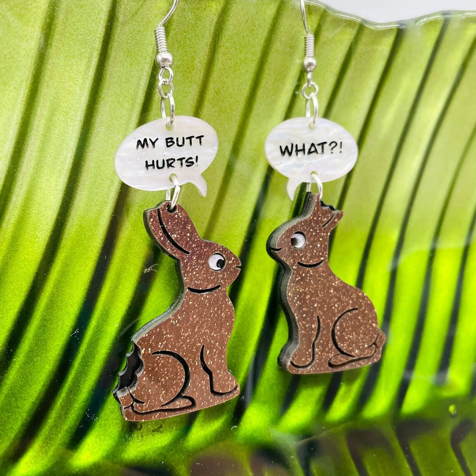 Bunny Conversation Earrings Acrylic Earrings Easter Cute Bunny Earrings