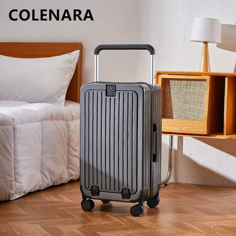 COLENARA-USB Carregamento Embarque Caso, Alta Qualidade Mala, Laptop Trolley Caso, Bagagem de Viagem Caso, 20 ", 22", 24 ", 26"