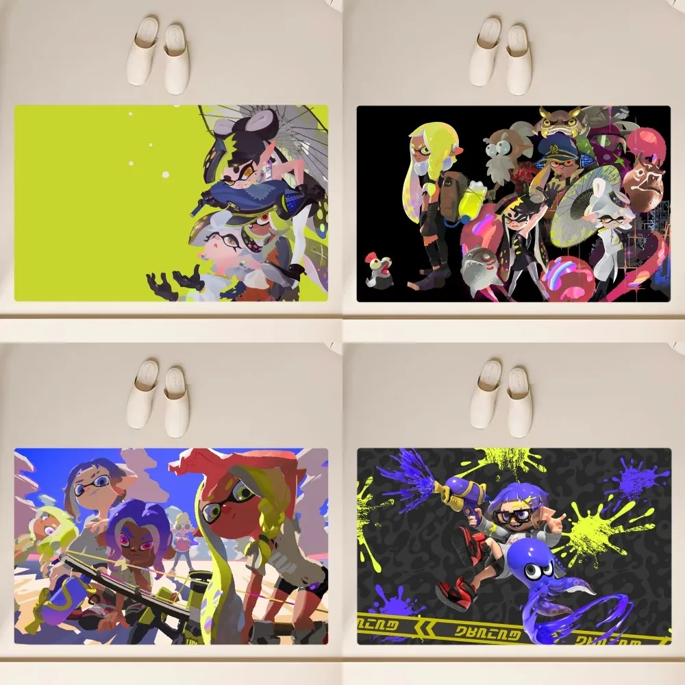 Game S-Splatoon 3 Floor Mat  Anti-Slip Bathroom Kitchen Bedroom Living Room Entrance Rug Home Decor