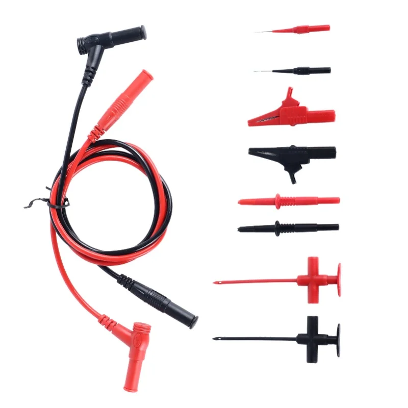 Multimeter Test Probe Kit 4mm Banana Connector Silicone Insulated Test Clip Probe Leads Set